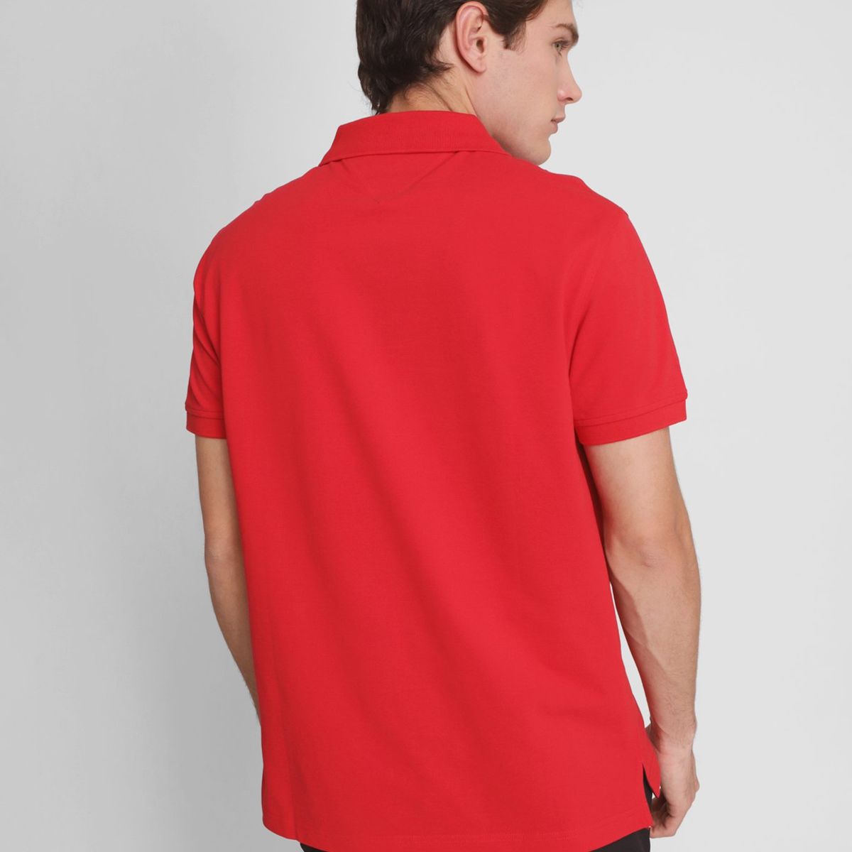 TOMMY HILFIGER - Polo Con Cinta Logo Distintiva Rojo Tommy Hilfiger