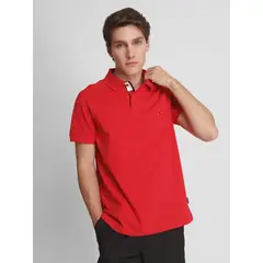 TOMMY HILFIGER - Polo Con Cinta Logo Distintiva Rojo