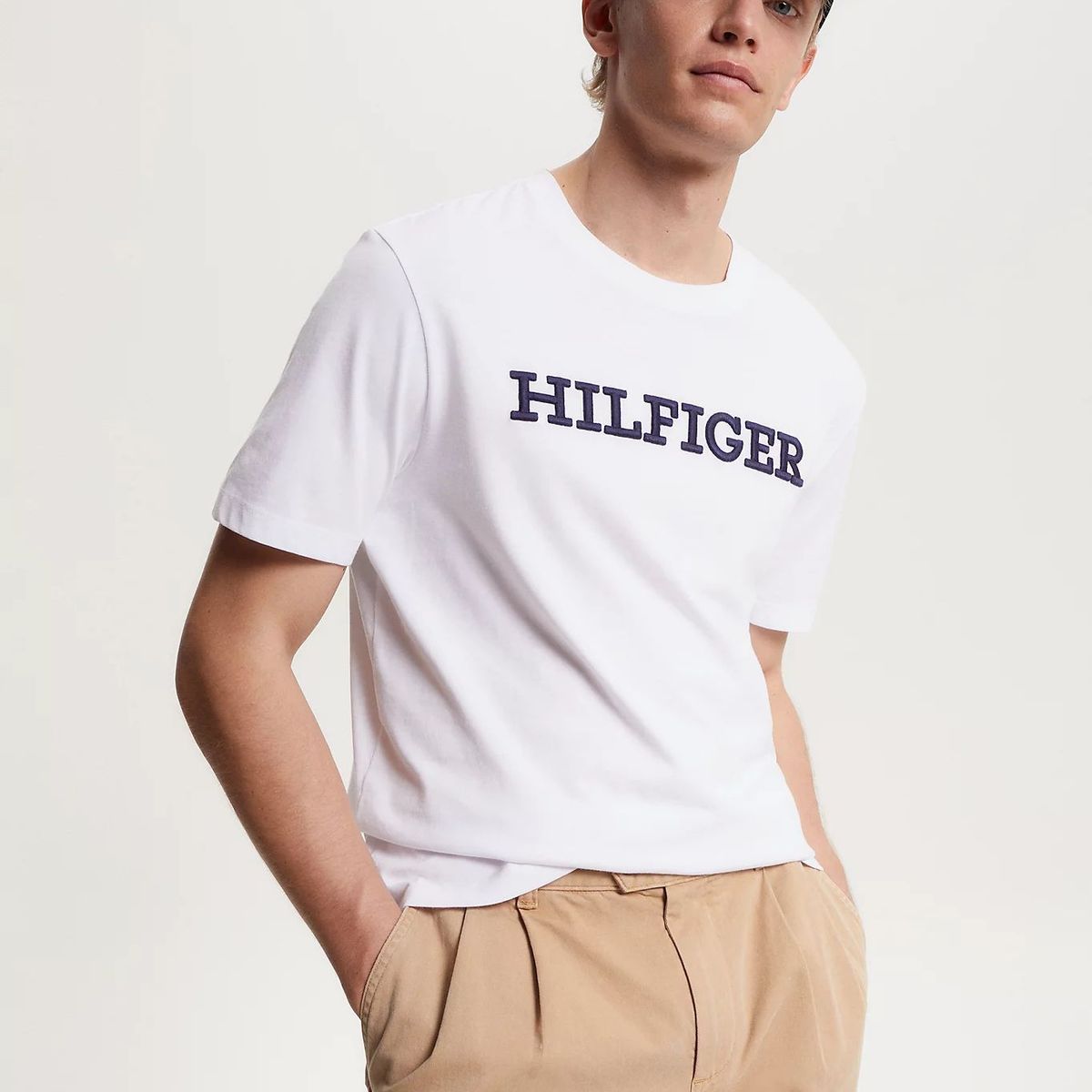 TOMMY HILFIGER - Polera Bordada Monotype Blanco Tommy Hilfiger