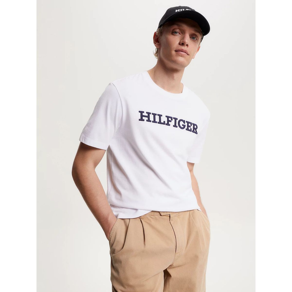 TOMMY HILFIGER - Polera Bordada Monotype Blanco Tommy Hilfiger