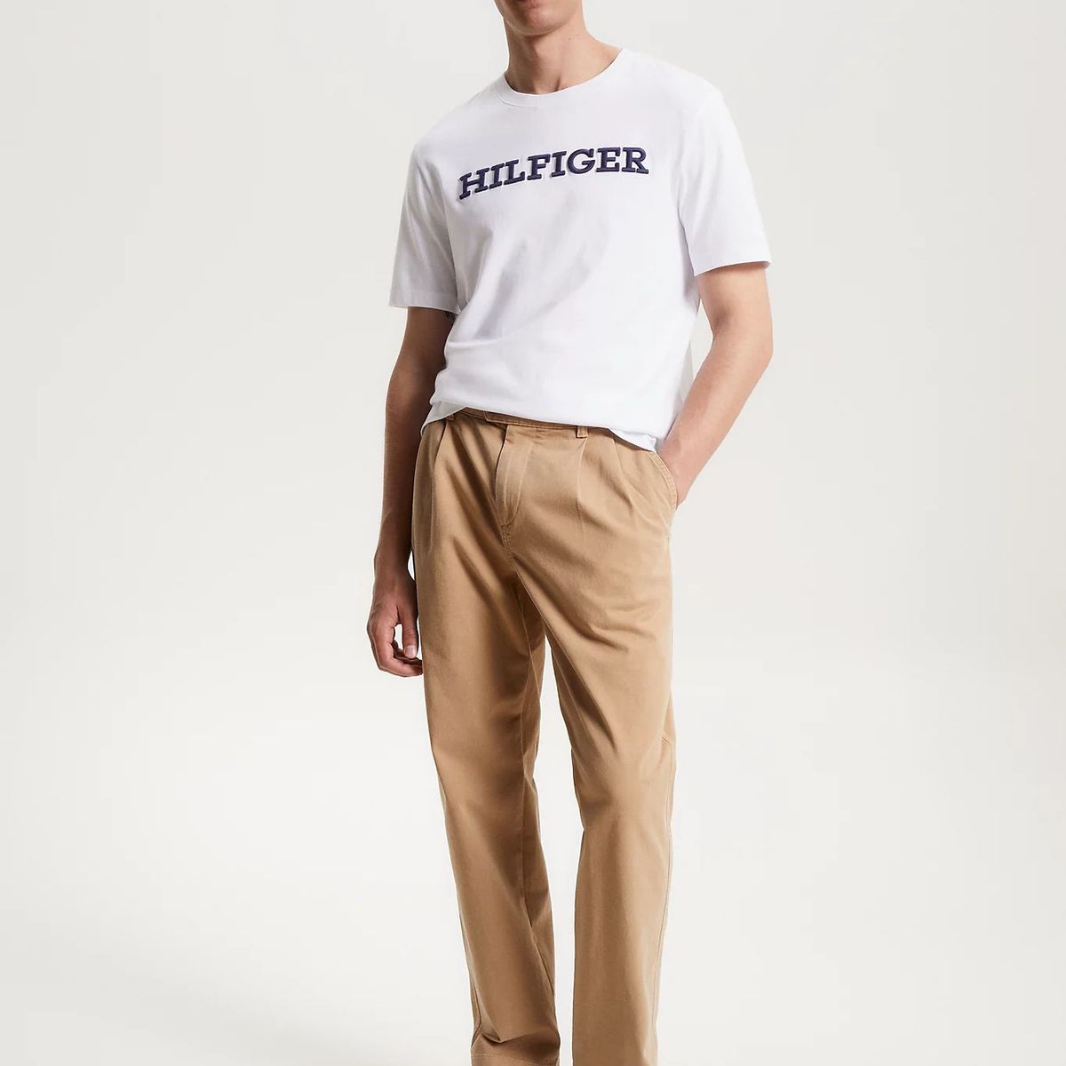 TOMMY HILFIGER - Polera Bordada Monotype Blanco Tommy Hilfiger