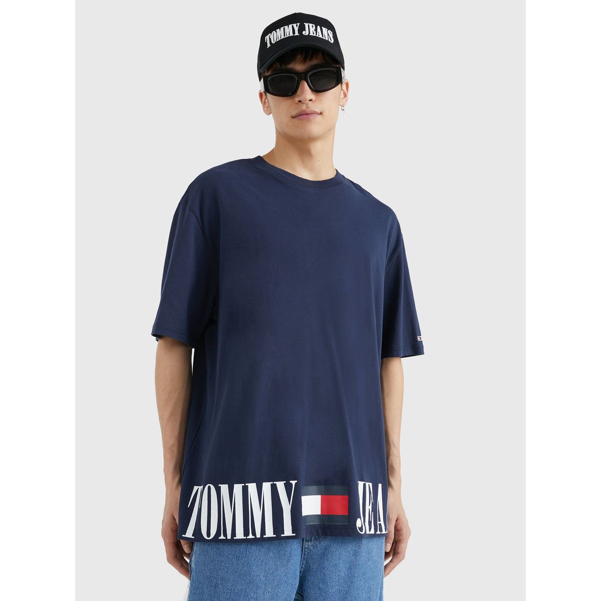 TOMMY HILFIGER - Polera Oversize Archive Graphic Azul Tommy Jeans
