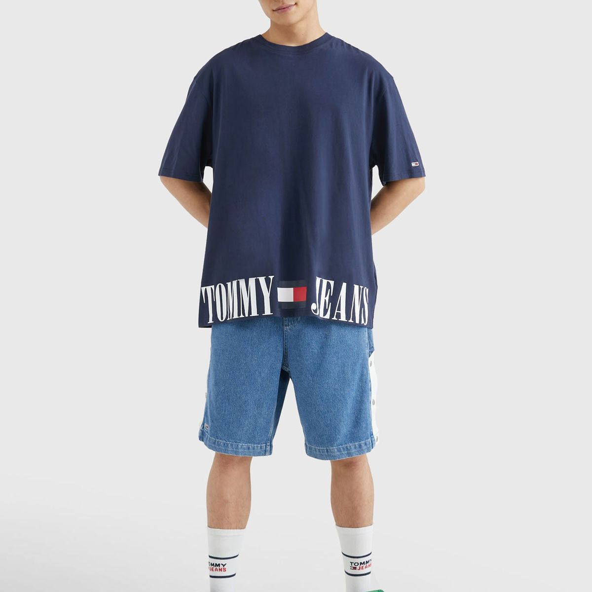 TOMMY HILFIGER - Polera Oversize Archive Graphic Azul Tommy Jeans