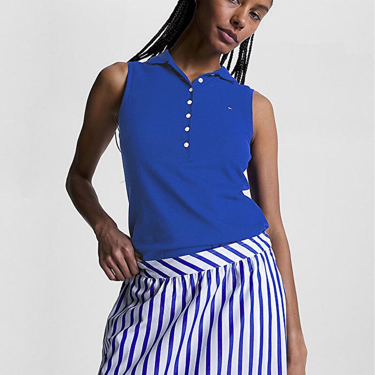 TOMMY HILFIGER - Polo Slim Fit Sin Mangas Azul Tommy Hilfiger