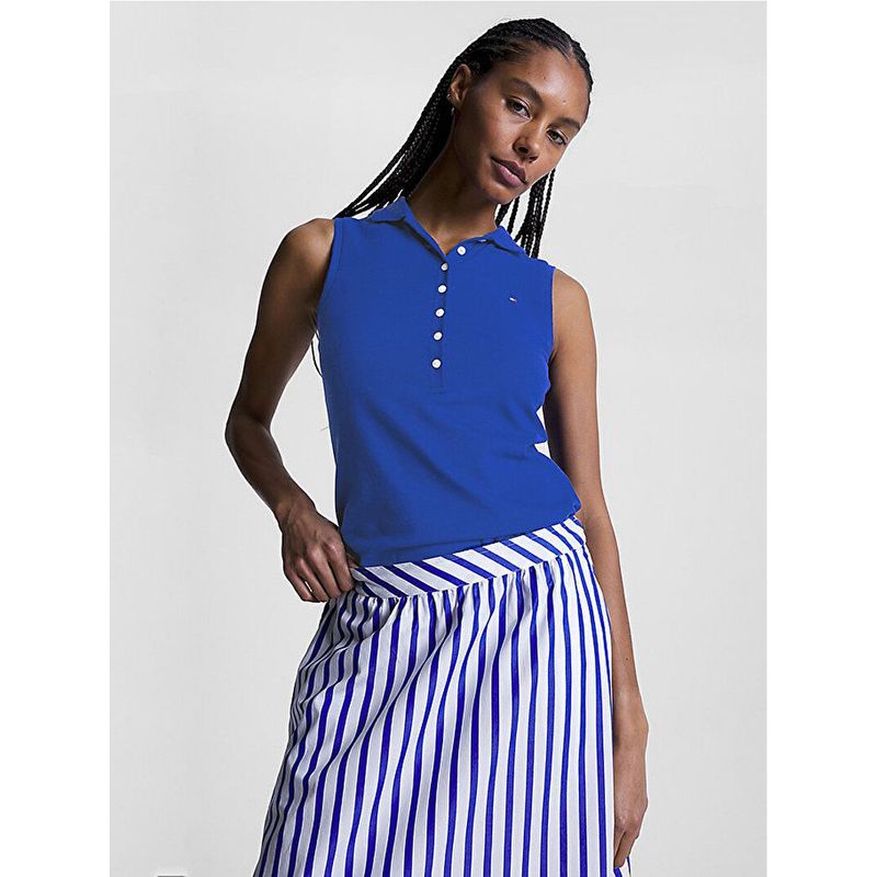 TOMMY HILFIGER - Polo Slim Fit Sin Mangas Azul Tommy Hilfiger