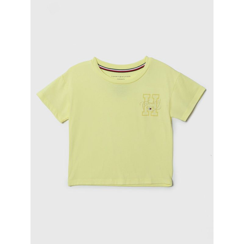 TOMMY HILFIGER - Polera Classic Logo Amarillo Niña Tommy Hilfiger