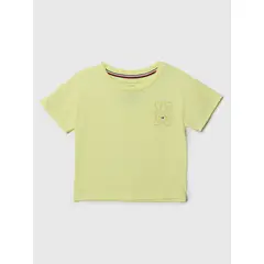 TOMMY HILFIGER - Polera Classic Logo Amarillo Niña