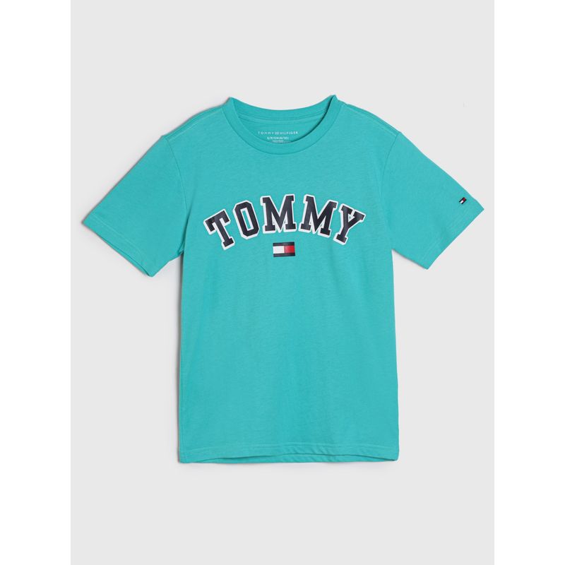 TOMMY HILFIGER - Polera Con Logo Circular Verde Tommy Hilfiger Niño_.