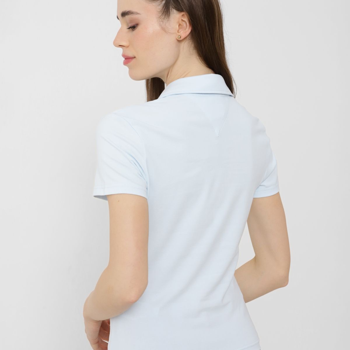 TOMMY HILFIGER - Polo Baby Essential Con Logo Celeste Tommy Jeans