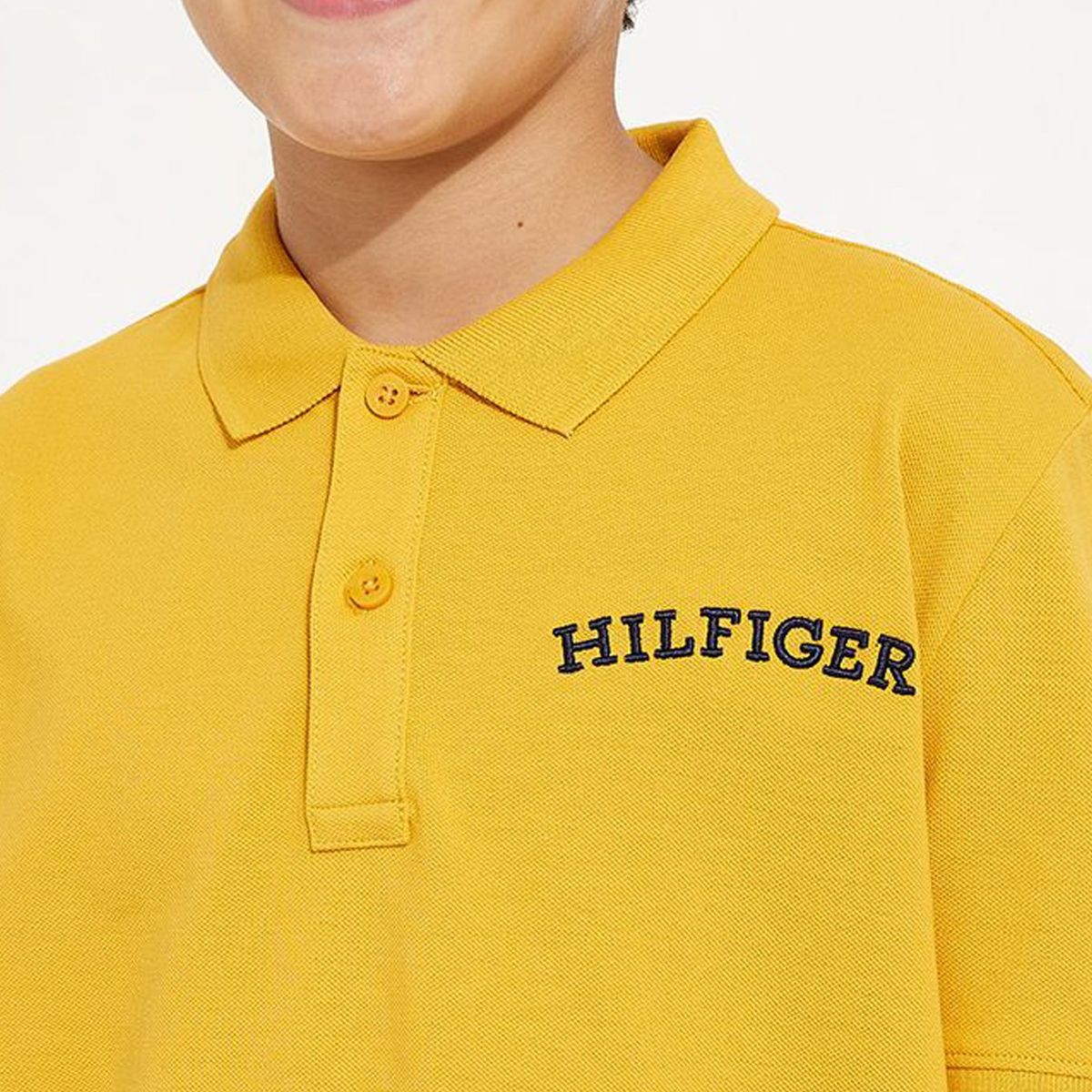 TOMMY HILFIGER - Polo Con Logo Arqueado Amarillo Tommy Hilfiger Niño