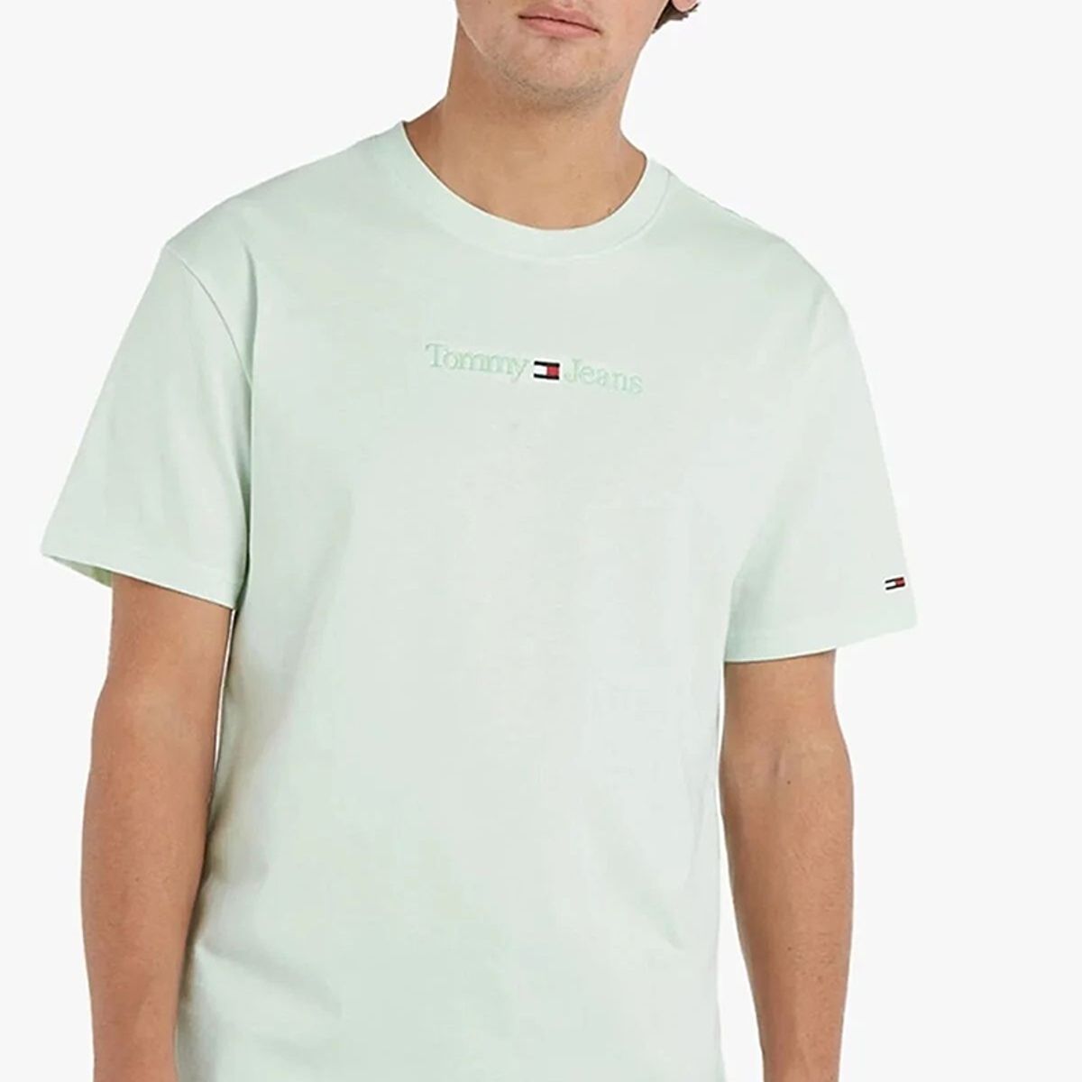 TOMMY HILFIGER - Polera Regular Small Logo Verde Tommy Jeans