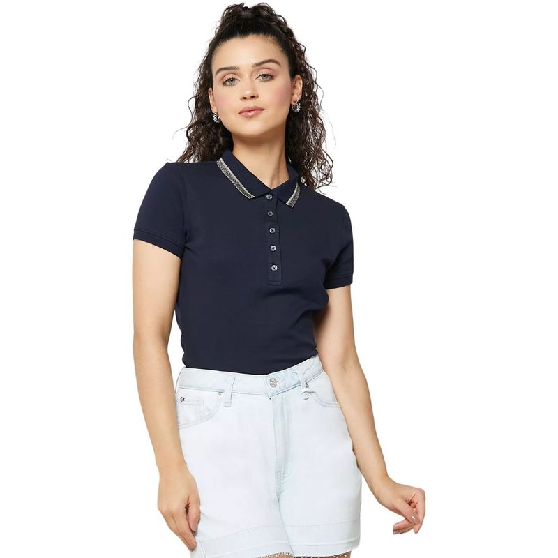 TOMMY HILFIGER - Polo Slim Fit Gold Con Logo Azul Tommy Hilfiger