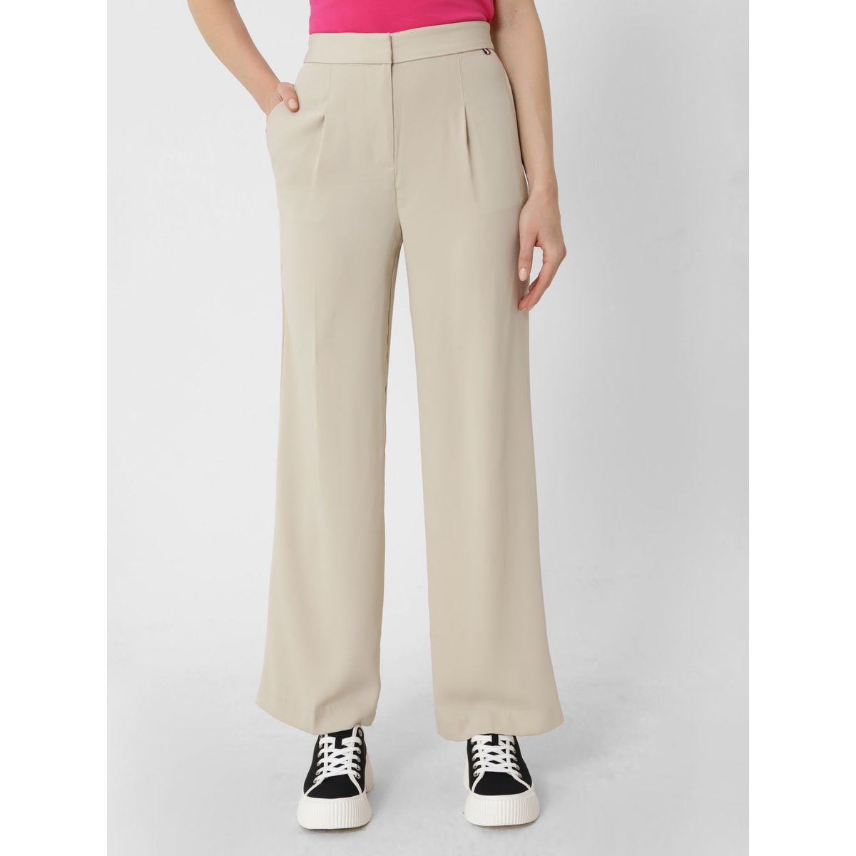 TOMMY HILFIGER - Pantalón Summery Fluid Wide Leg Beige Tommy Hilfiger