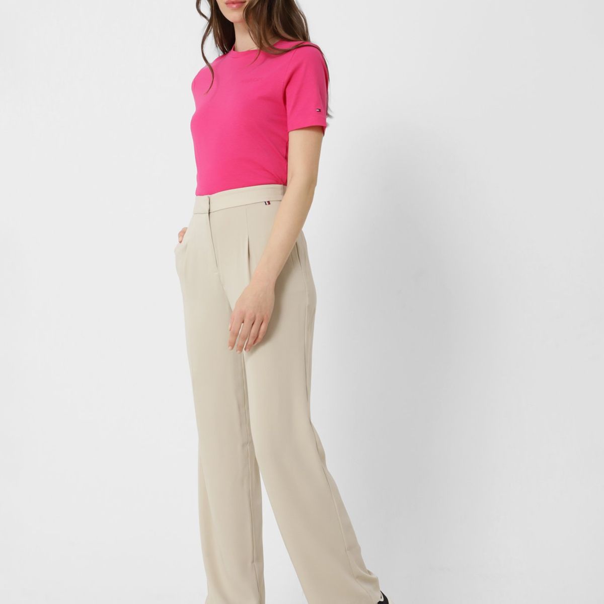 TOMMY HILFIGER - Pantalón Summery Fluid Wide Leg Beige Tommy Hilfiger