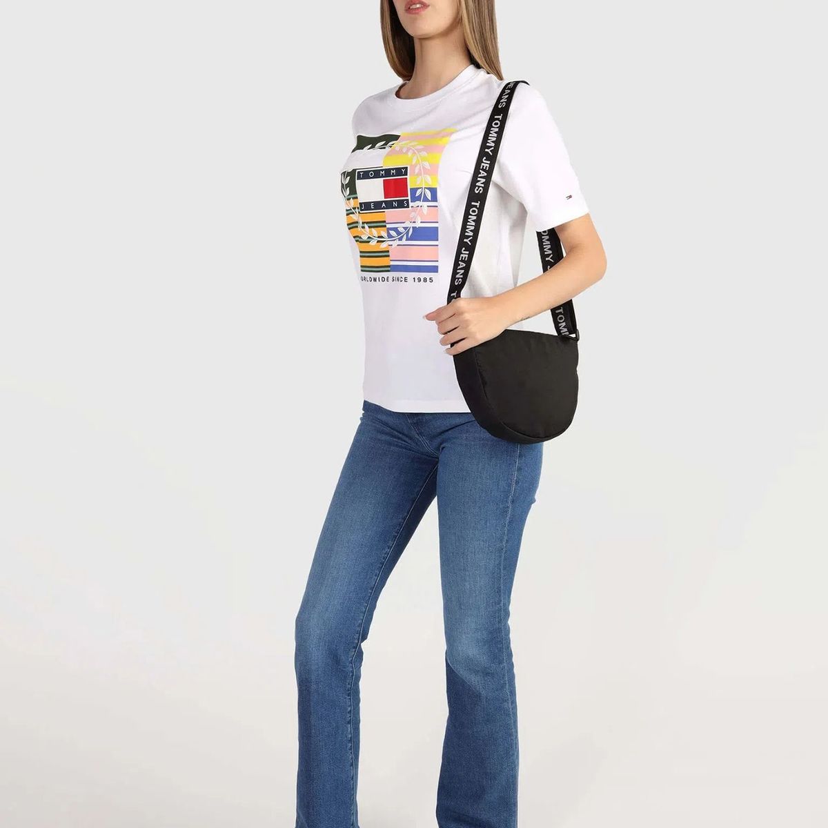 TOMMY HILFIGER - Bandolera Essential Con Logo Negro Tommy Hilfiger