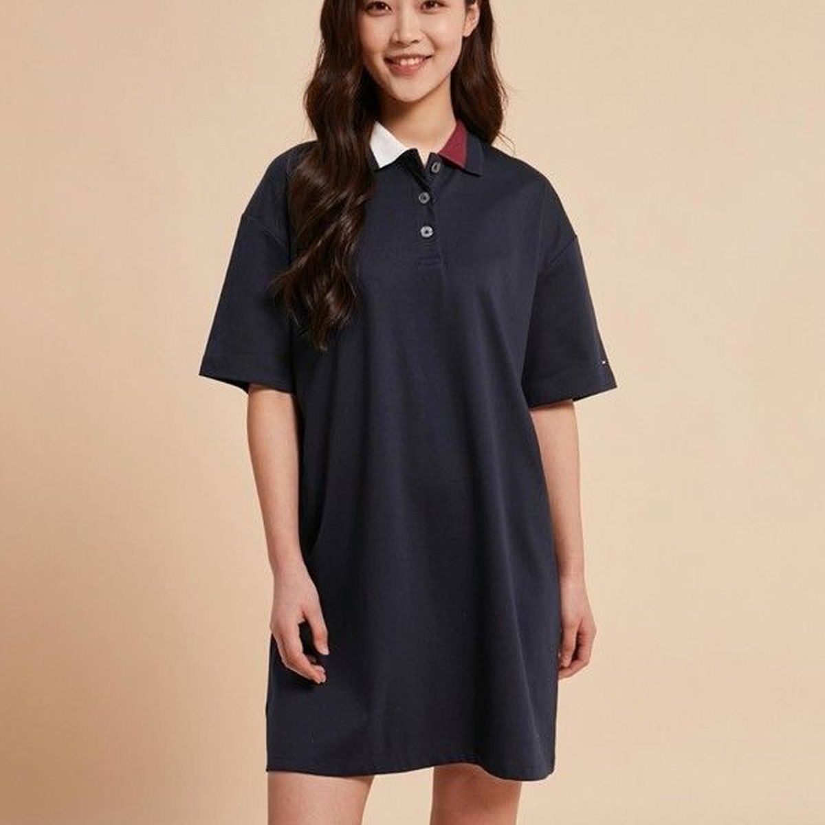 TOMMY HILFIGER - Vestido Split Global Stripe Azul Tommy Hilfiger