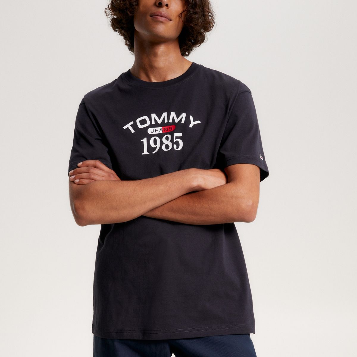 TOMMY HILFIGER - Polera Classic 1985 Curved Azul Tommy Jeans