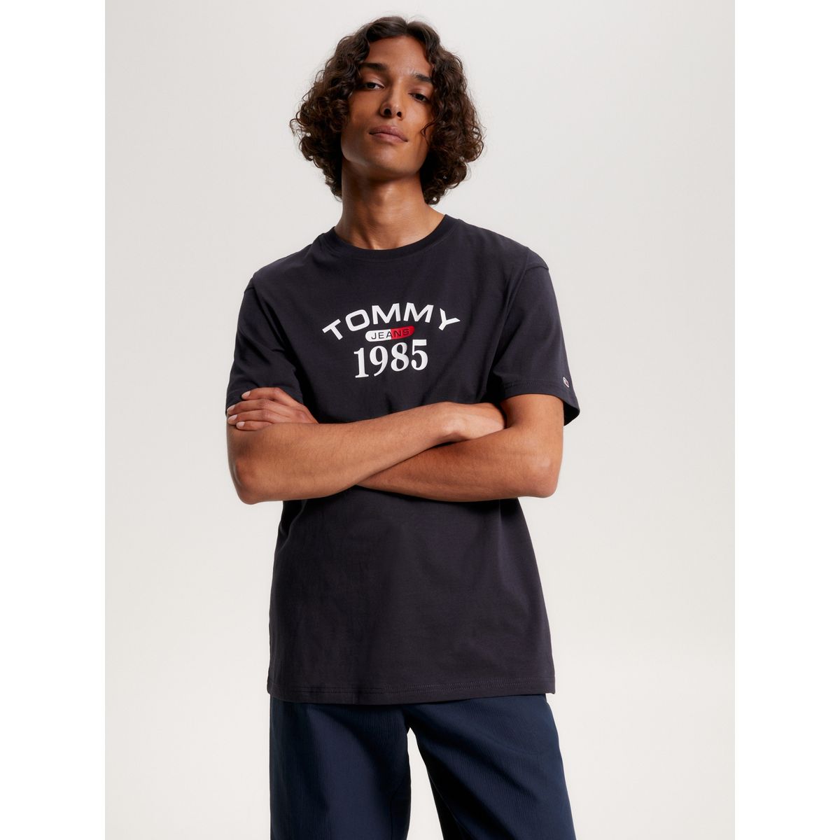 TOMMY HILFIGER - Polera Classic 1985 Curved Azul Tommy Jeans