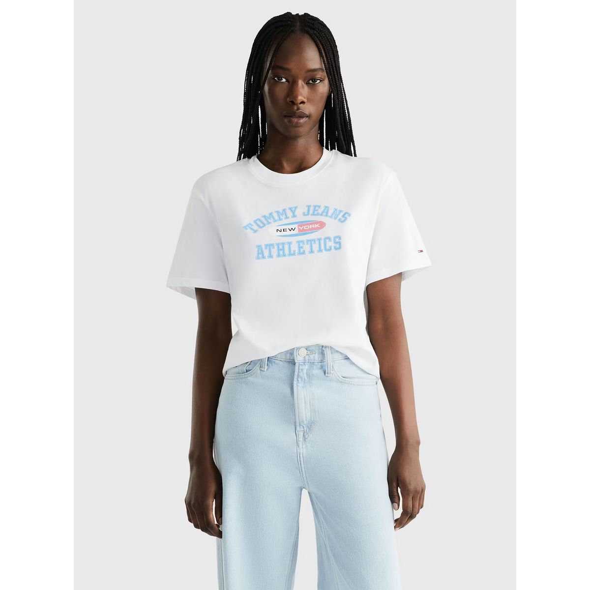 TOMMY HILFIGER - Polera Athletic Logo Blanco Tommy Jeans