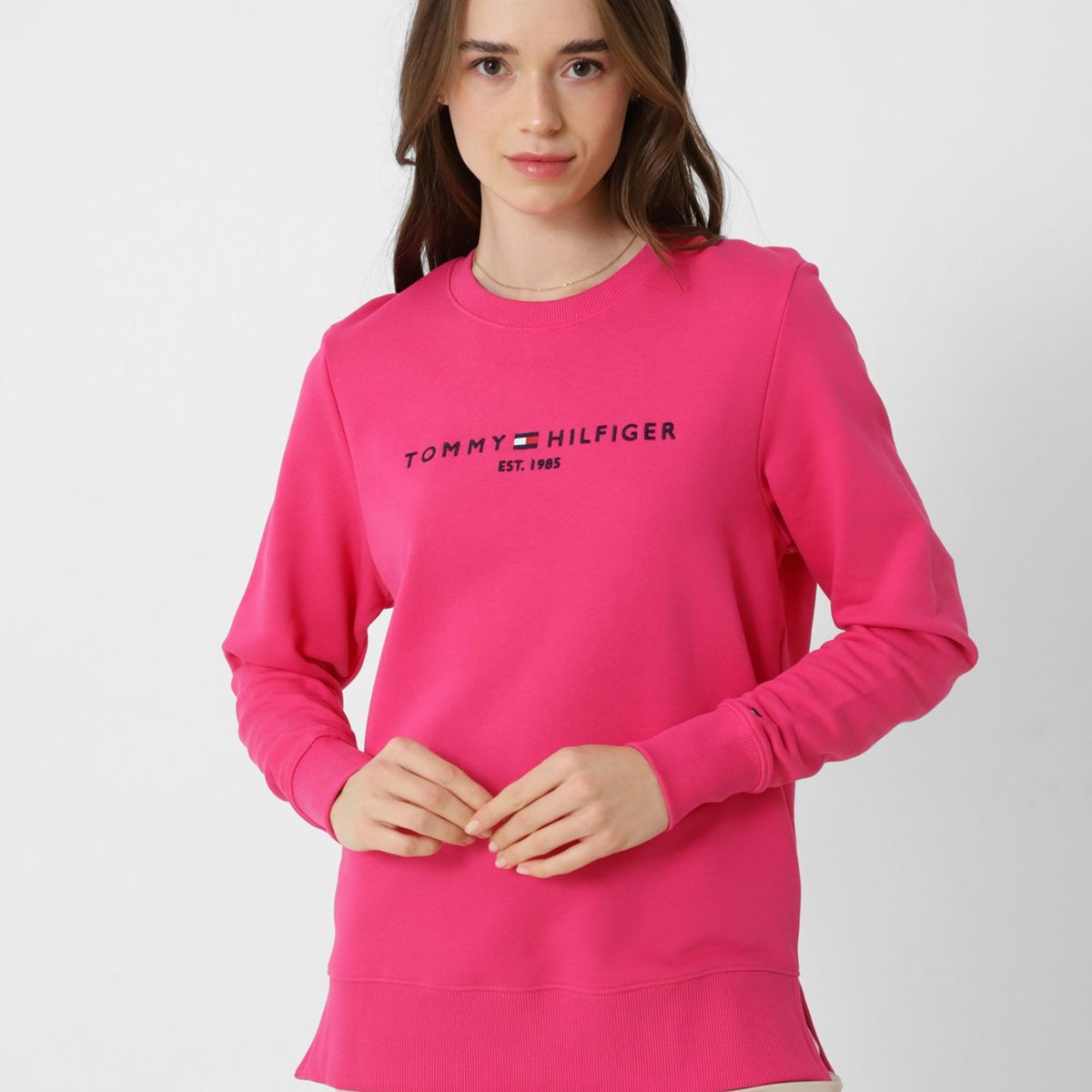 TOMMY HILFIGER - Polerón Collection 1985 Con Logo Rosado Tommy Hilfiger