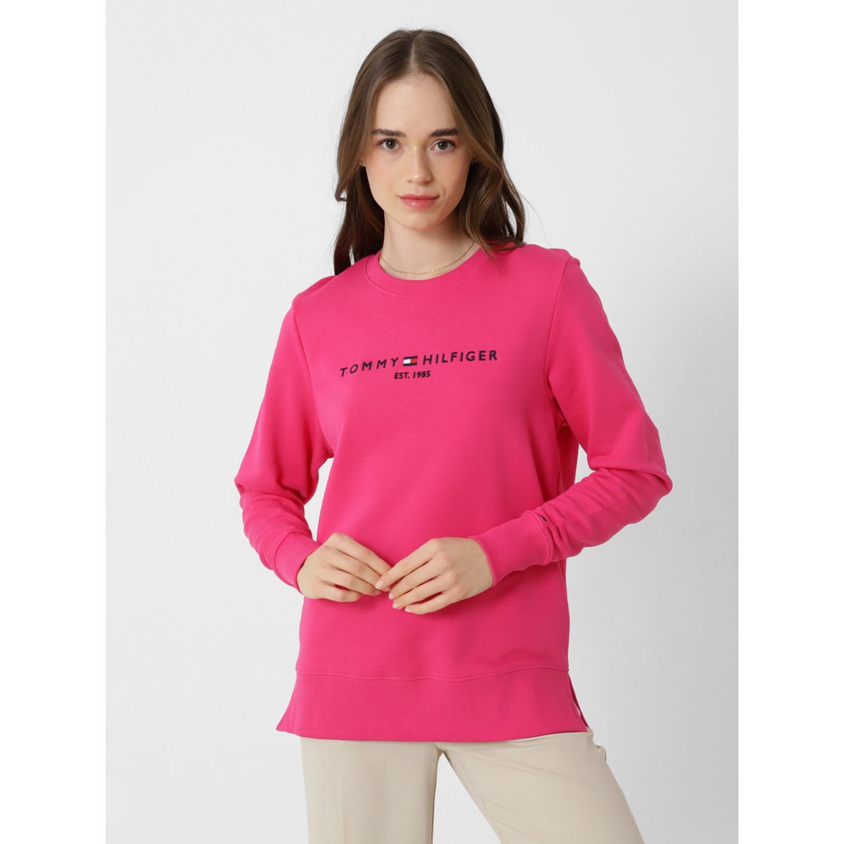 TOMMY HILFIGER - Polerón Collection 1985 Con Logo Rosado Tommy Hilfiger