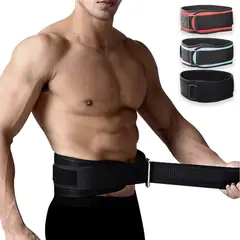 EDWINAYY - Cinturón De Pesas Cuero Entrenamiento Gym Cinturon Lumbar