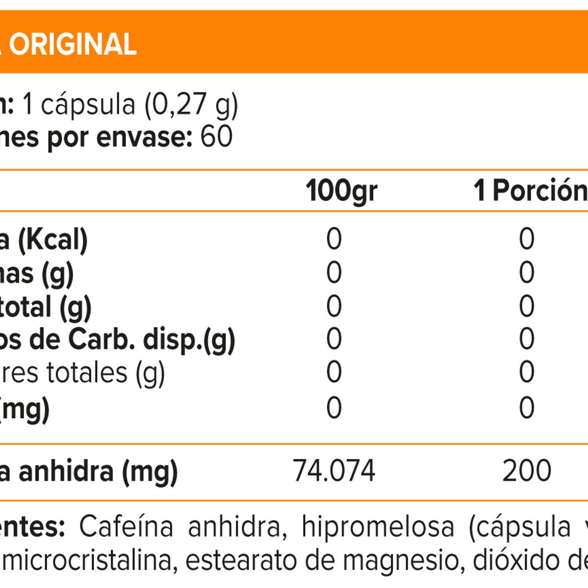 NUTREX RESEARCH - Caffeine 200, Energía (60 caps) - Original