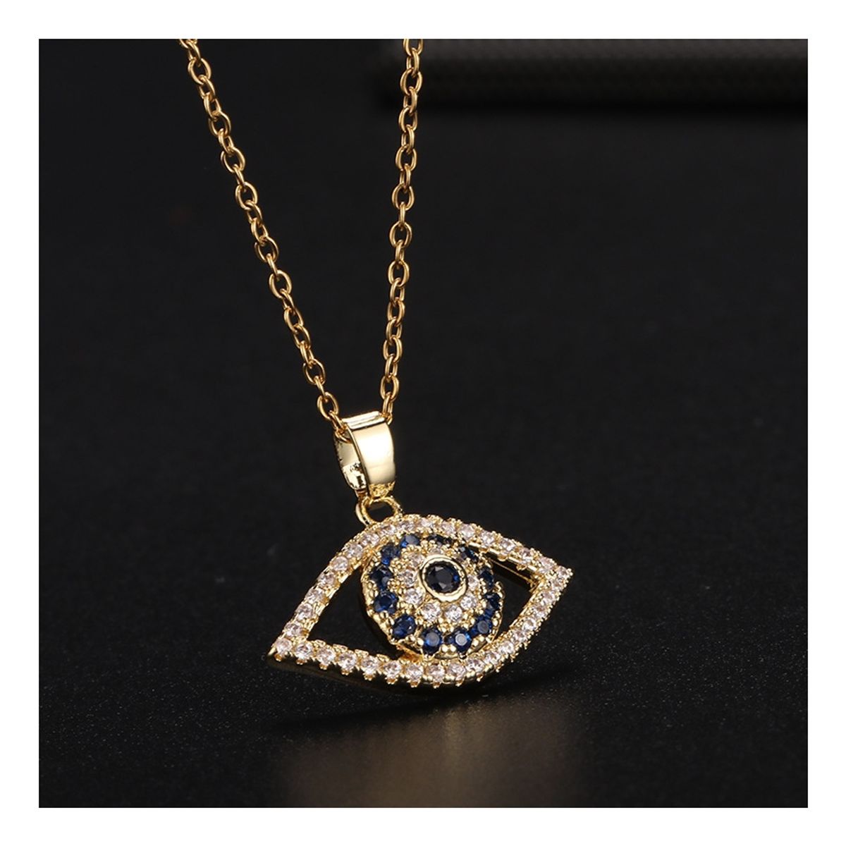 ZG JOYAS - Collar Ojo Turco Zirconia Galvanizado En Oro 14K Zirconia