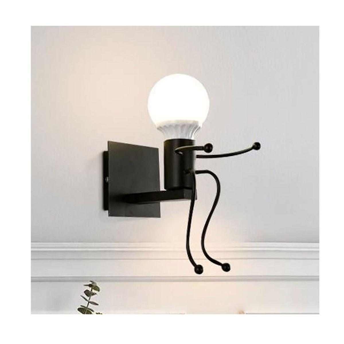 GENERICO - Aplique de Pared 3D Negra