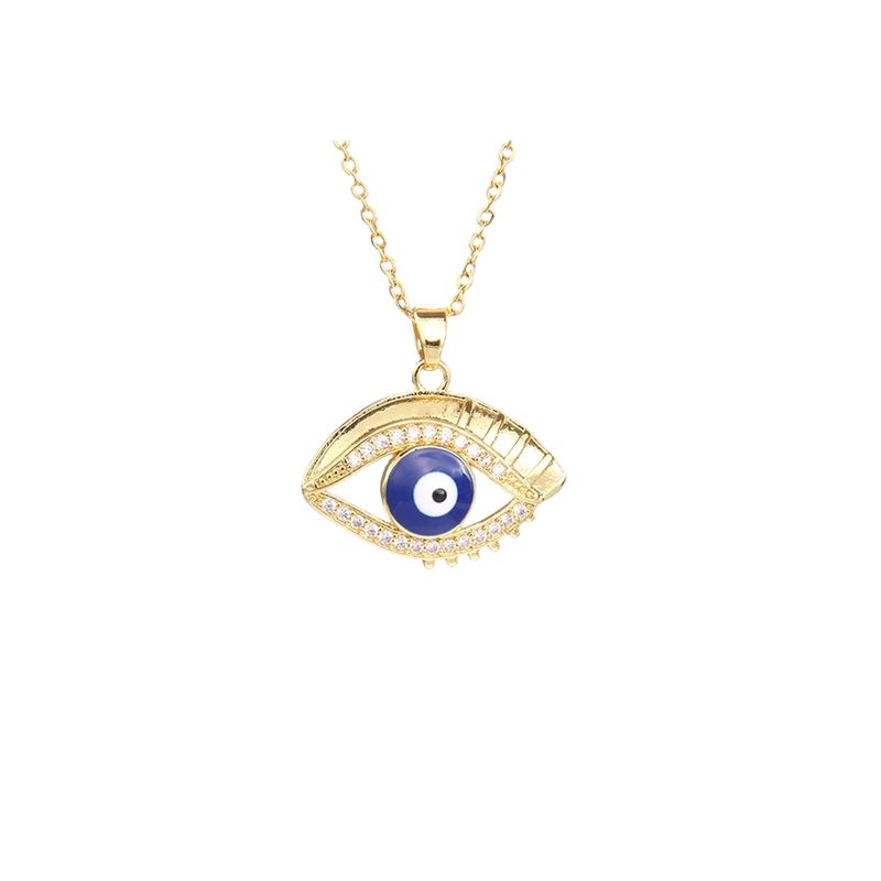 ZG JOYAS - Collar Ojo Turco Zirconia Galvanizado En Oro 14K