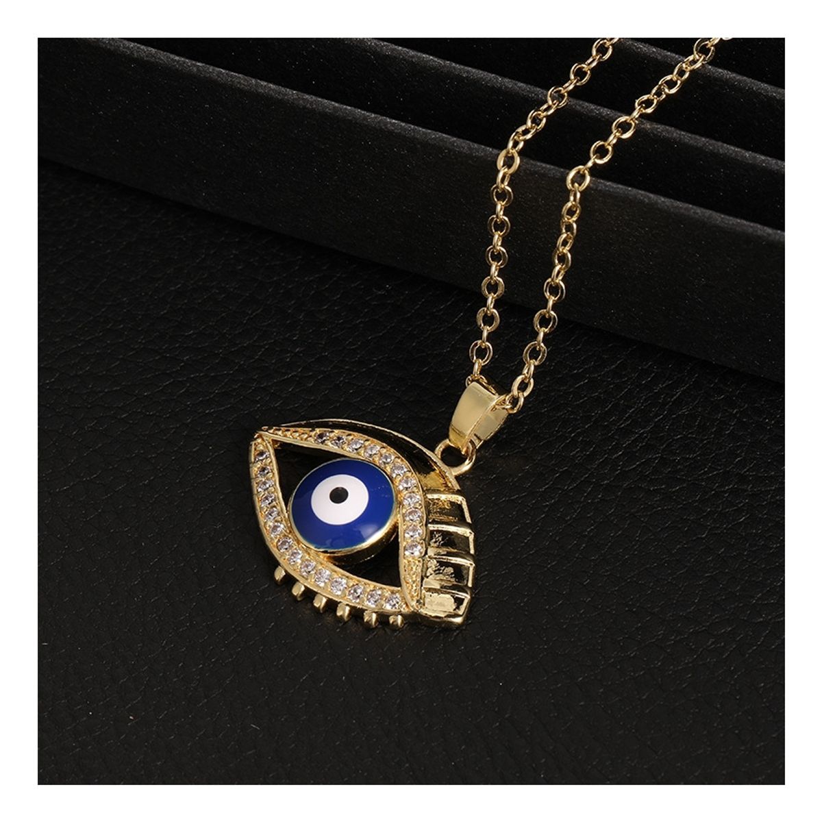 ZG JOYAS - Collar Ojo Turco Zirconia Galvanizado En Oro 14K