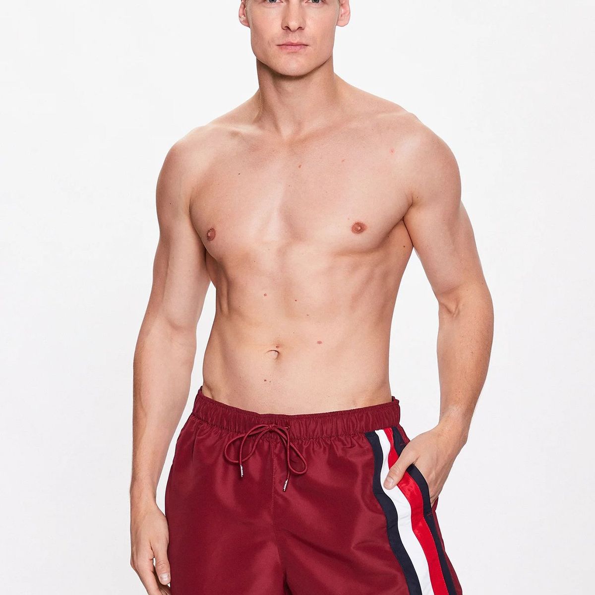 TOMMY HILFIGER - Traje De Baño Con Cinta Distintiva Rojo Tommy Hilfiger