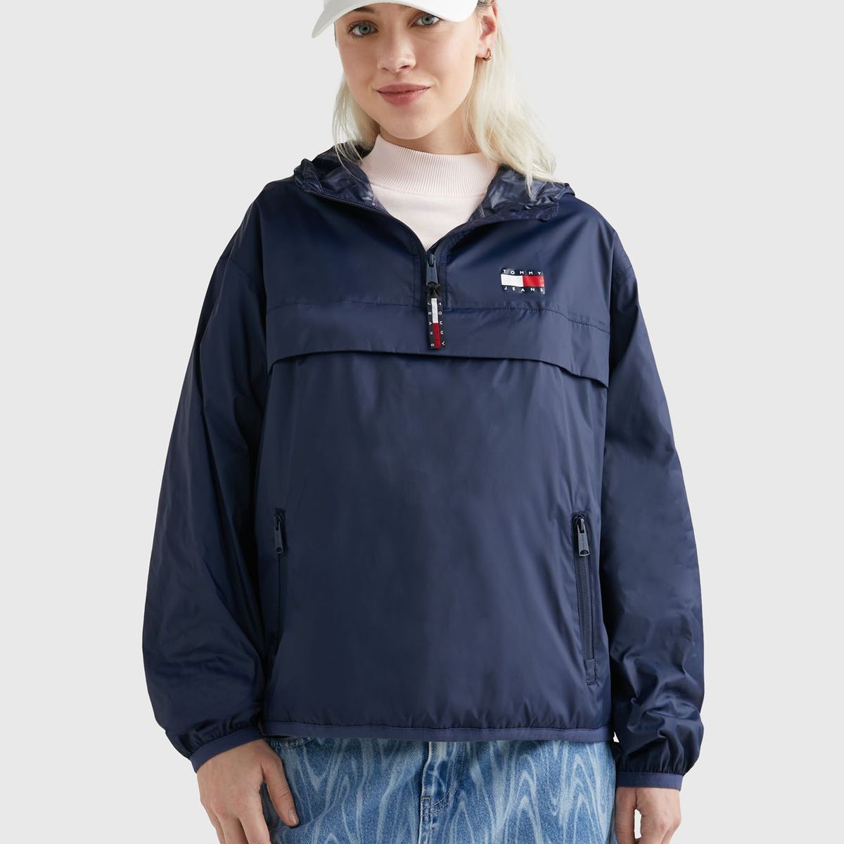 TOMMY HILFIGER - Cortavientos Chicago Plegable Azul Tommy Jeans