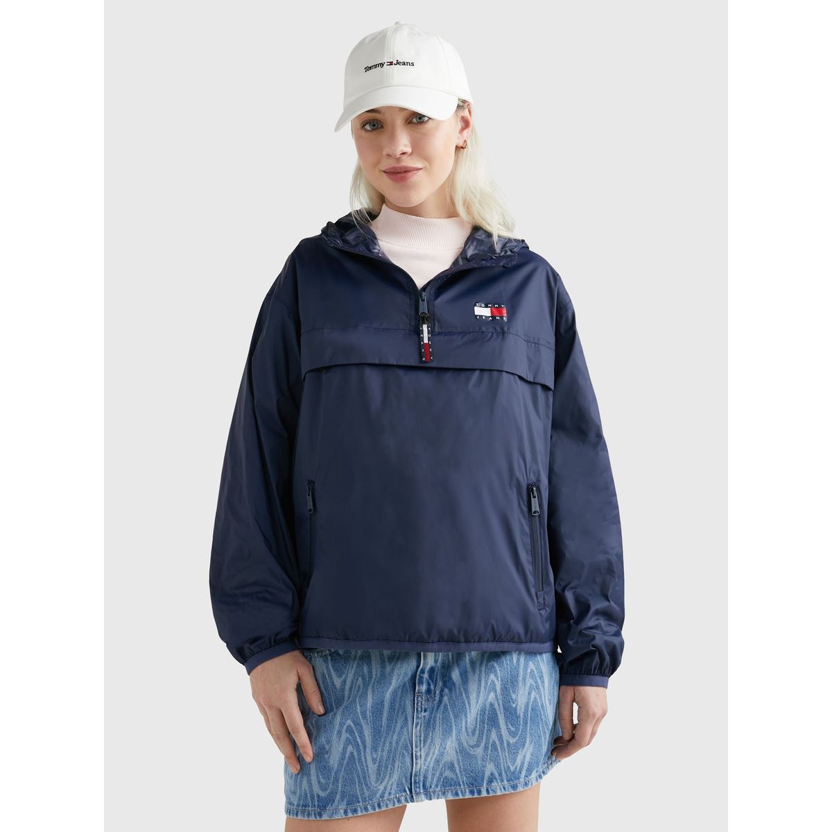 TOMMY HILFIGER - Cortavientos Chicago Plegable Azul Tommy Jeans