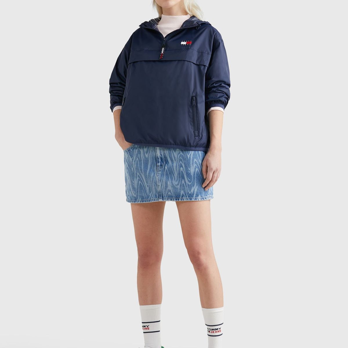 TOMMY HILFIGER - Cortavientos Chicago Plegable Azul Tommy Jeans