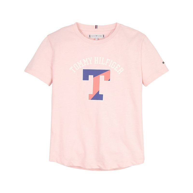 TOMMY HILFIGER - Polera Varsity Con Logo Rosado Niña Tommy Hilfiger