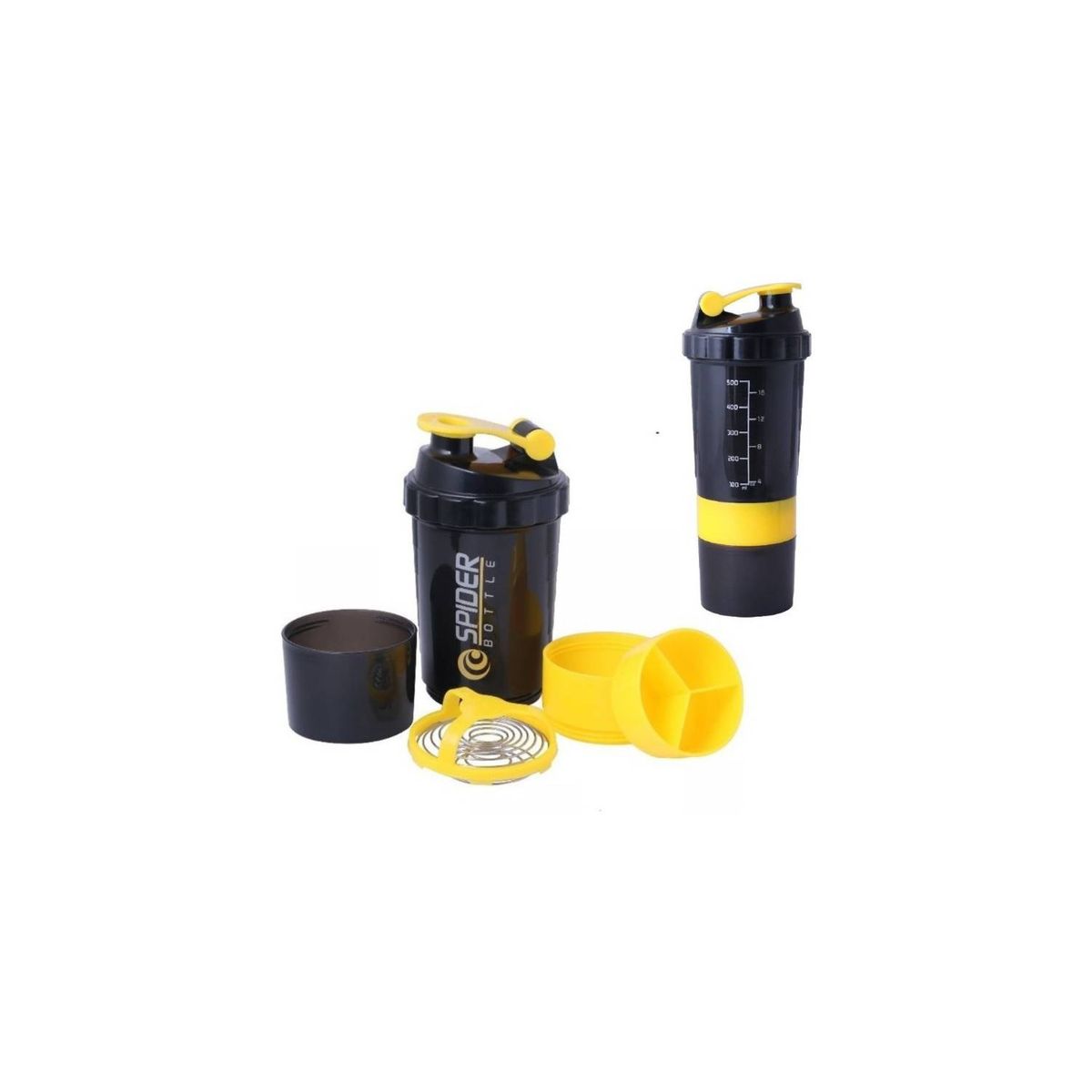 U BUY - Shaker 3 En 1 Mezclador Batidos Proteina 500ml   Amarillo