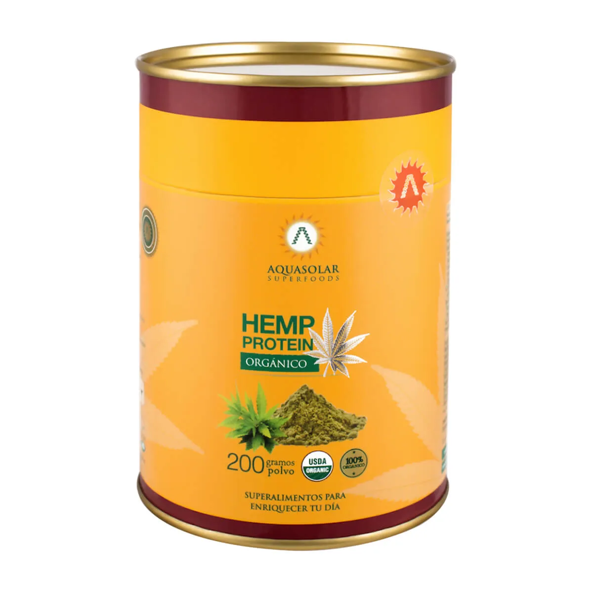 AQUA SOLAR - Hemp Protein, Proteína vegana (200 gr) - Original