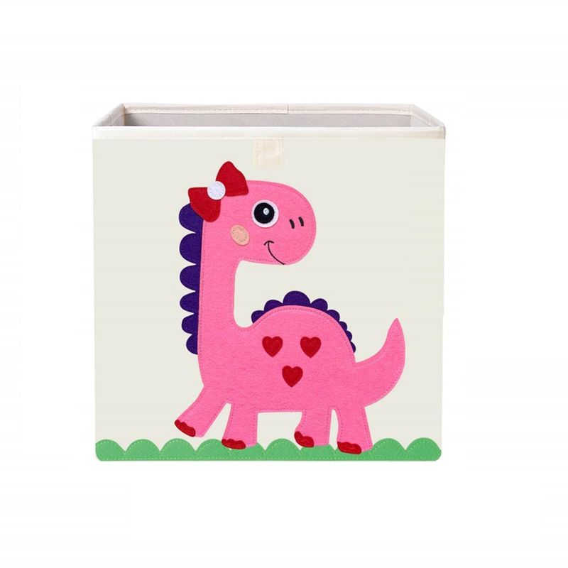 KIVARA - Caja Organizador Juguetes Ropa Infantil Kivara Dino Rosa