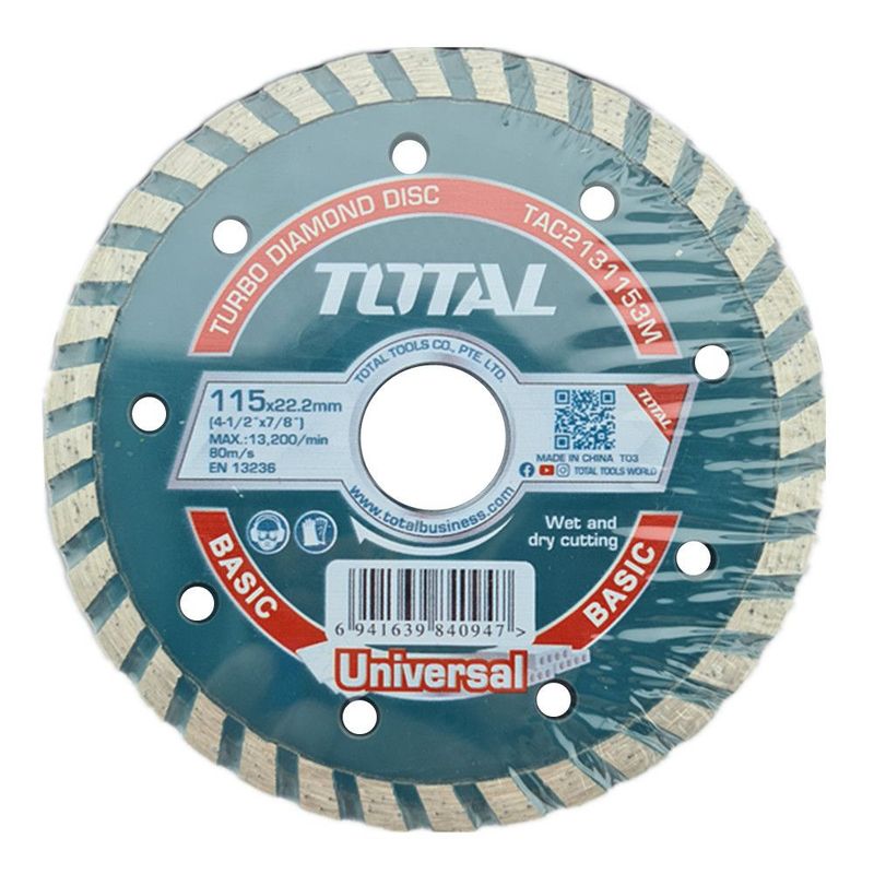 TOTAL TOOLS - Disco De Corte Diamantado Turbo 4 1/2 115mm 10 Unids Total