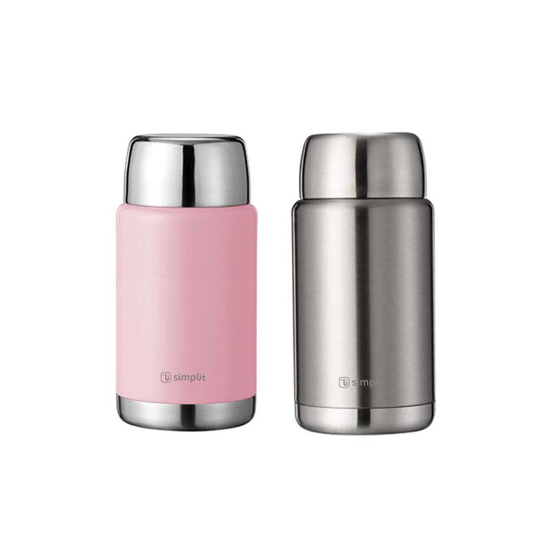 SIMPLIT - Pack 2 Termos de Comida 750ml Rosado y Gris Simplit