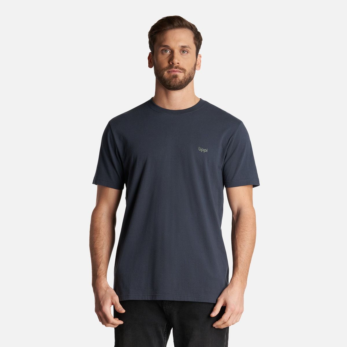 LIPPI - Polera Hombre Logo Lippi Back Print T-Shirt Azul Noche Lippi