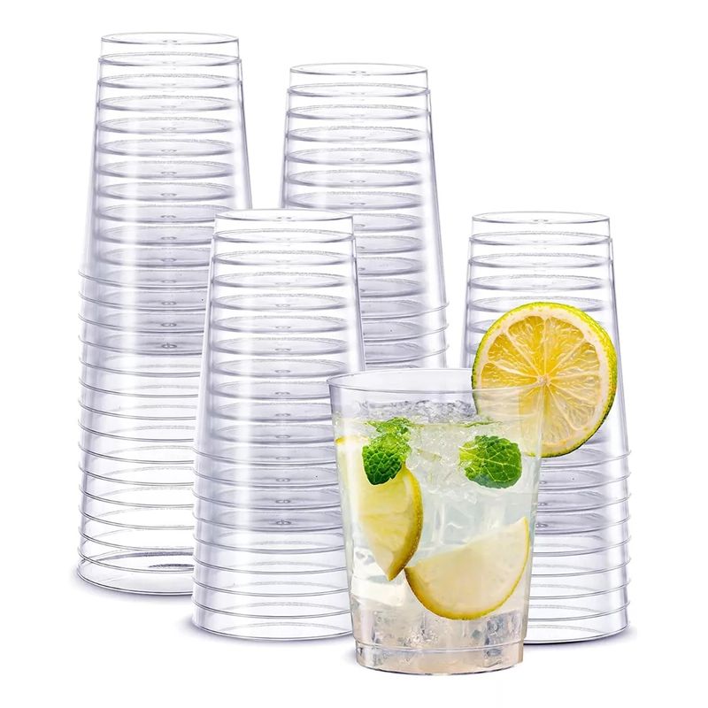 KUANGYE - Vaso Acrílico Desechable De 10oz 300cc Sin Tapa 24 Unidades