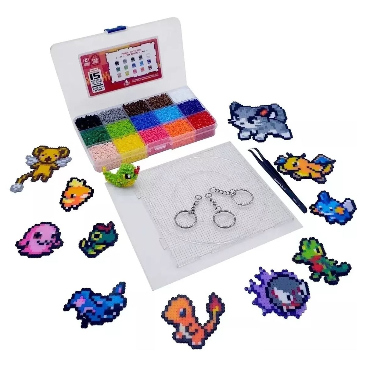 KUANGYE - Pack 5mm Hama/perler/arktal Beads 1500 Unid. 15 Colores