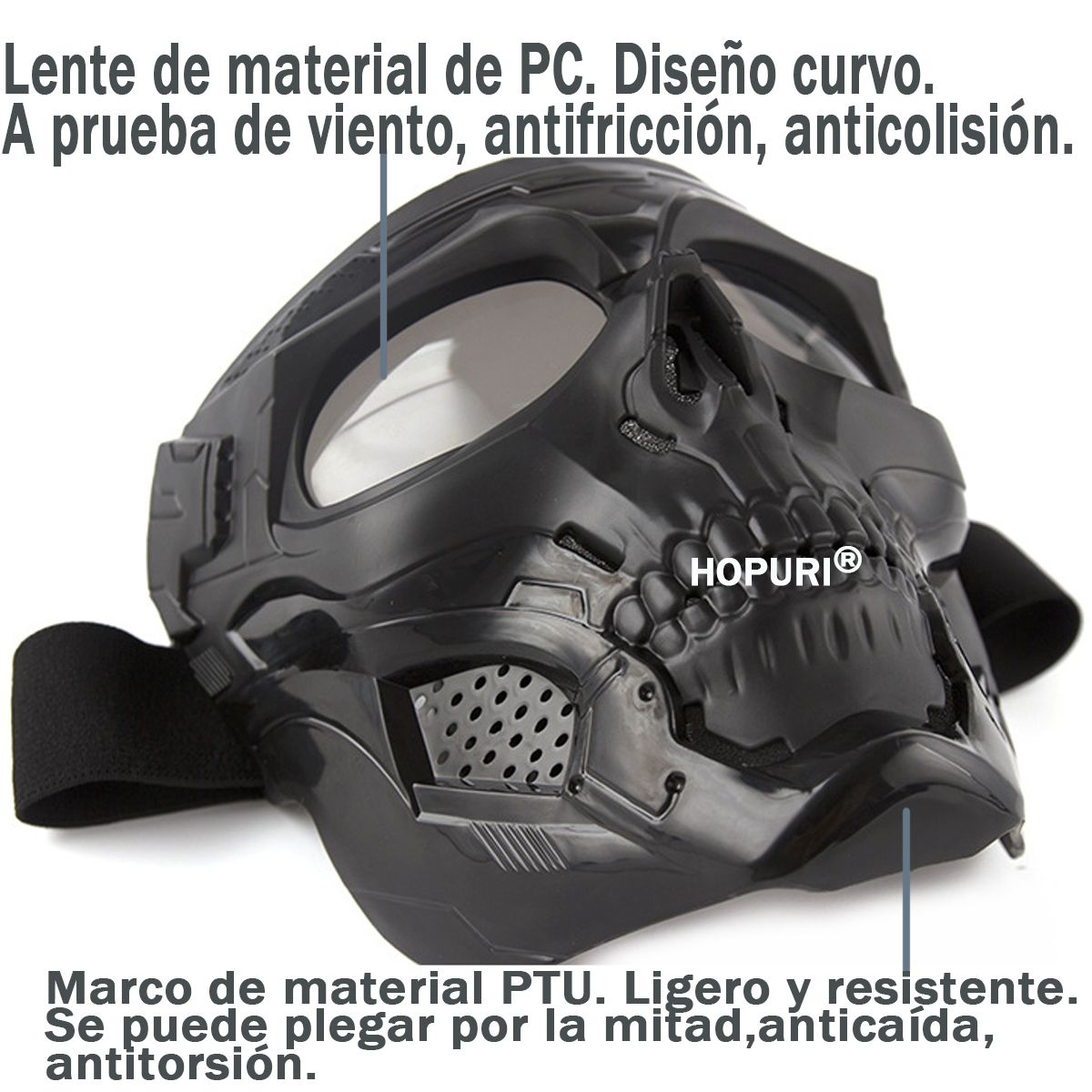 EDWINAYY - Mascara Integrada Con Antiparras De Calaveragafas De Moto