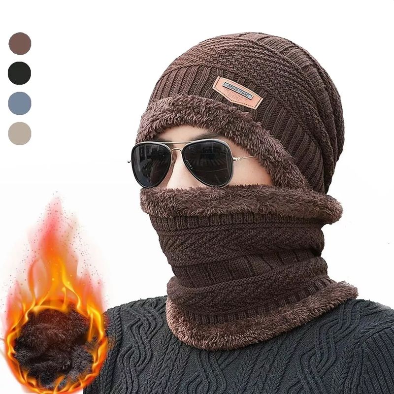 EDWINAYY - Gorro Bufanda Cuello Unisex Para Invierno Frío Lana