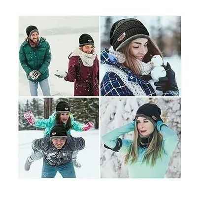 Imagen 2 del producto Gorro Bufanda Cuello Unisex Para Invierno Frío Lana