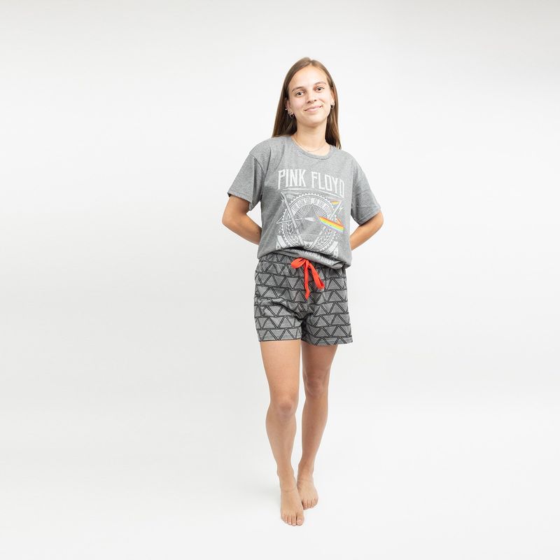 PINK FLOYD - Pijama Mujer Logo Negro Pink Floyd