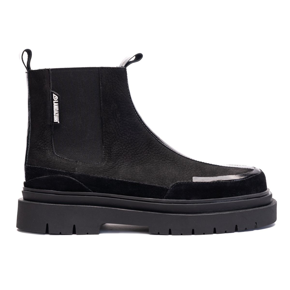 LANDAZURI - Botín Cuero Gaff Mujer Negra Landazuri