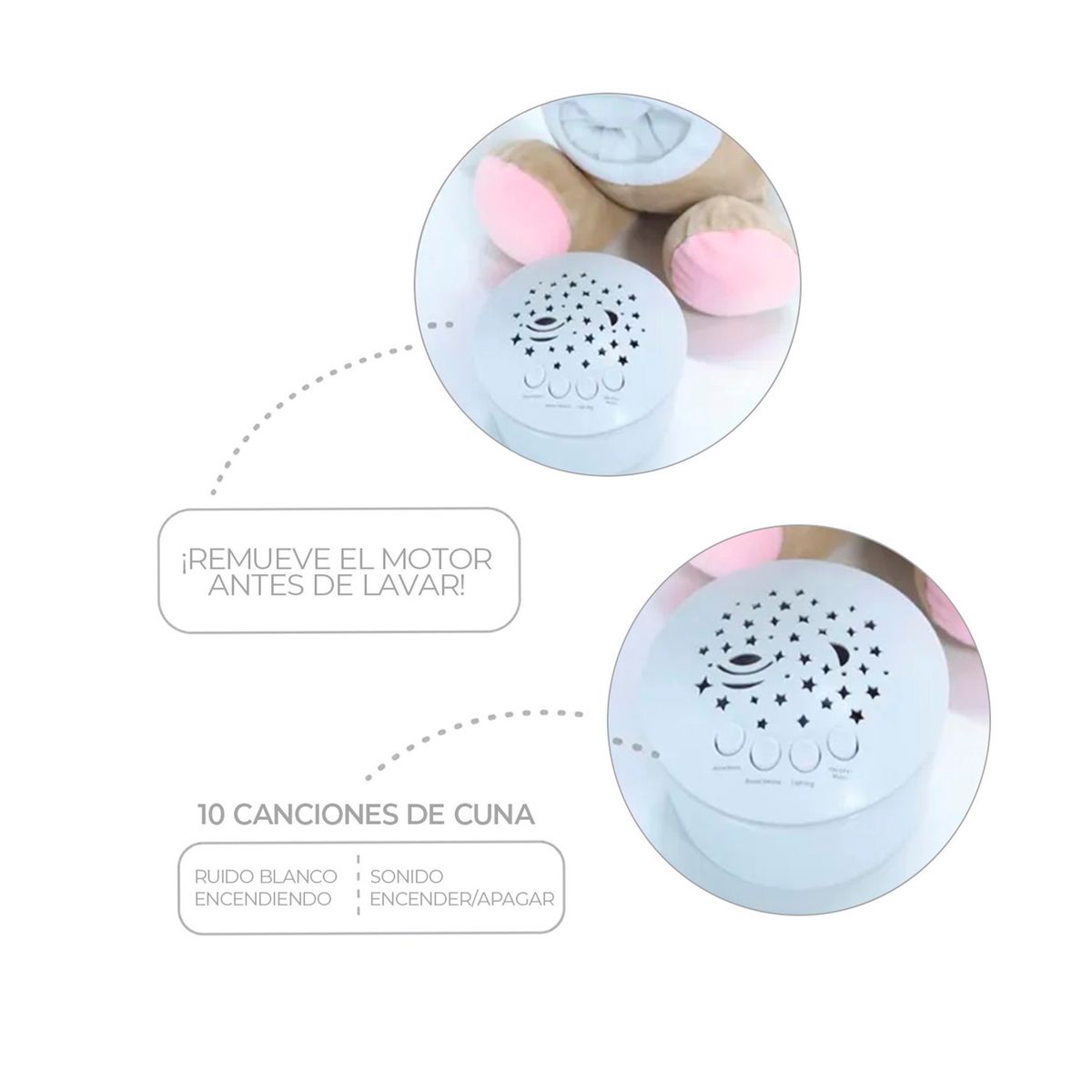 MUNDO ONLINE - Elefante de peluche con Proyector de música y luz